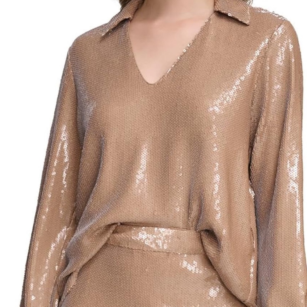 Sequined Collared Blouse